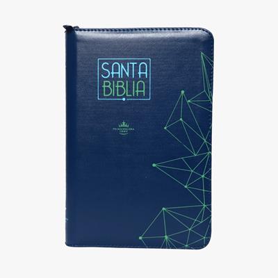 [103831-1] Biblia RVR065cZLG PJR COLOR AZUL CANTO AZUL AYUDAS QR